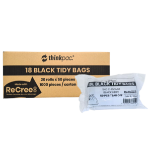 18L Kitchen Tidy Liner Black