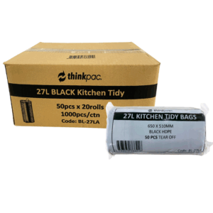 27L Kitchen Tidy Liner Black