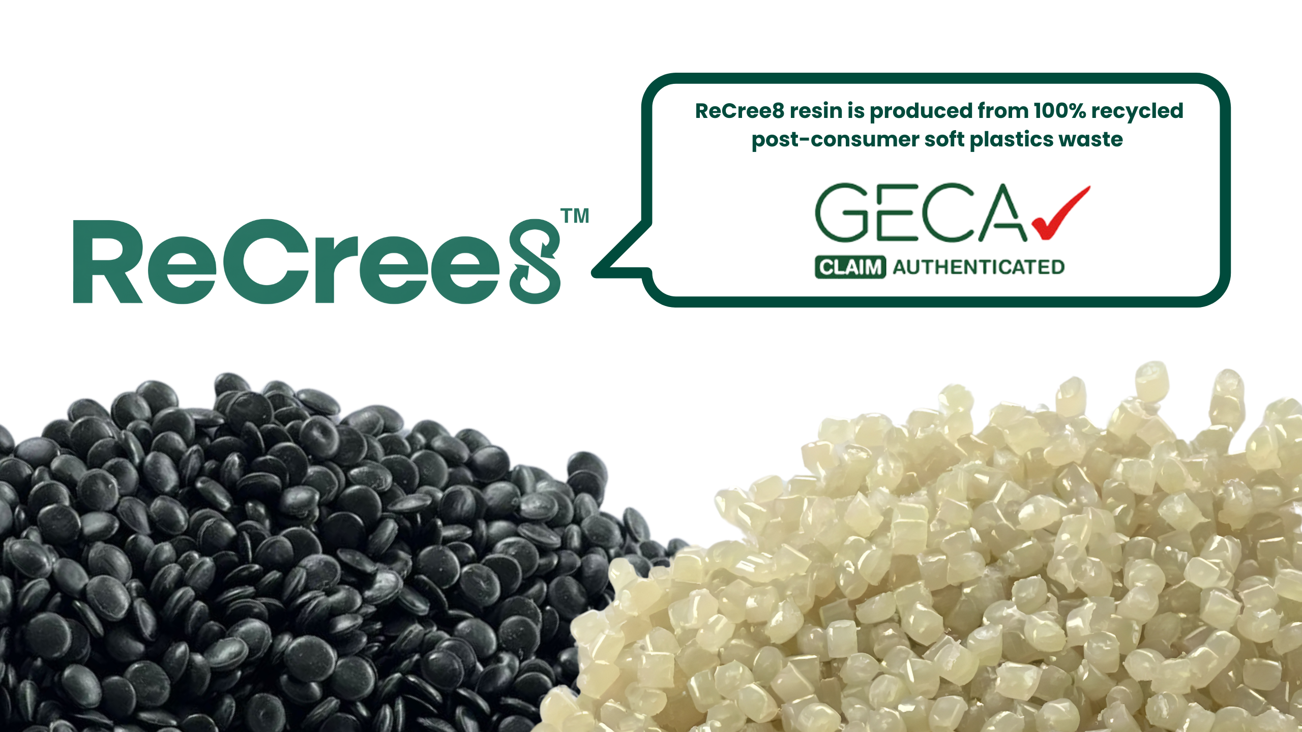 GECA verified ReCree8 resin for sustainable purchasing
