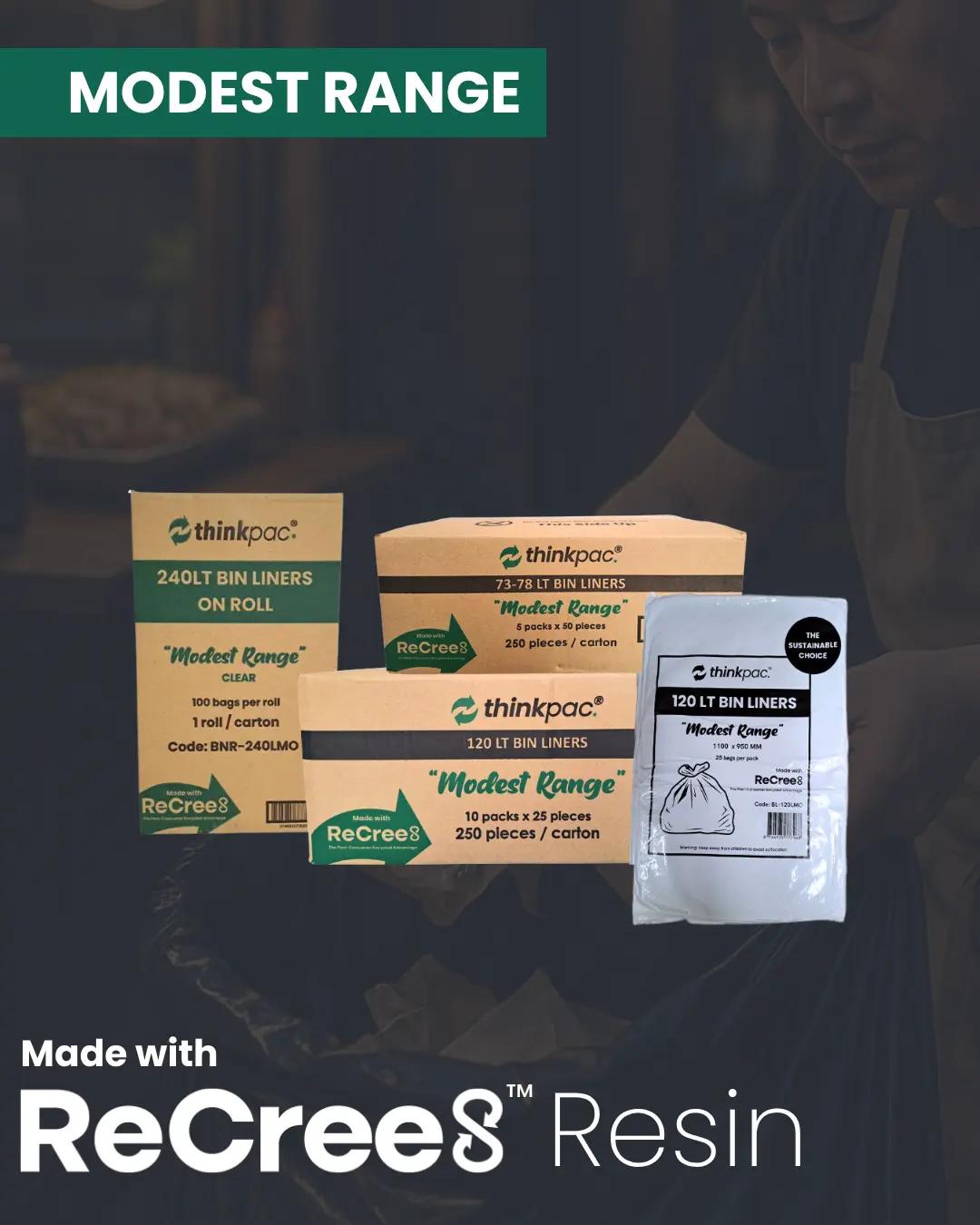 Modest Range light duty bin liners by thinkpac