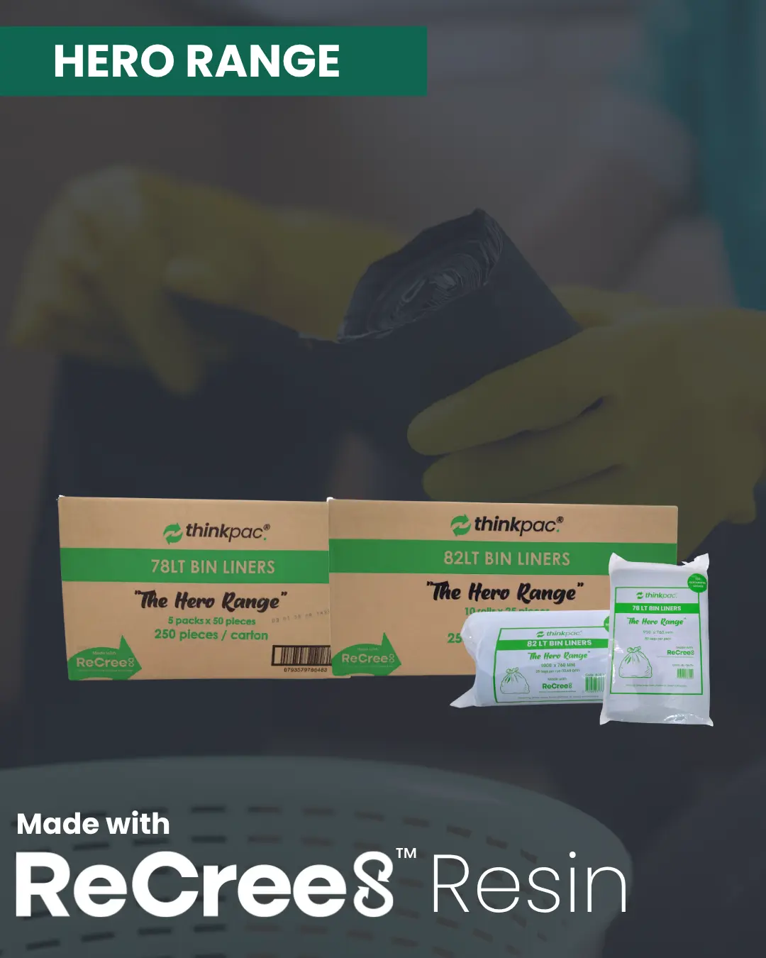 Hero Range medium duty bin liners by thinkpac
