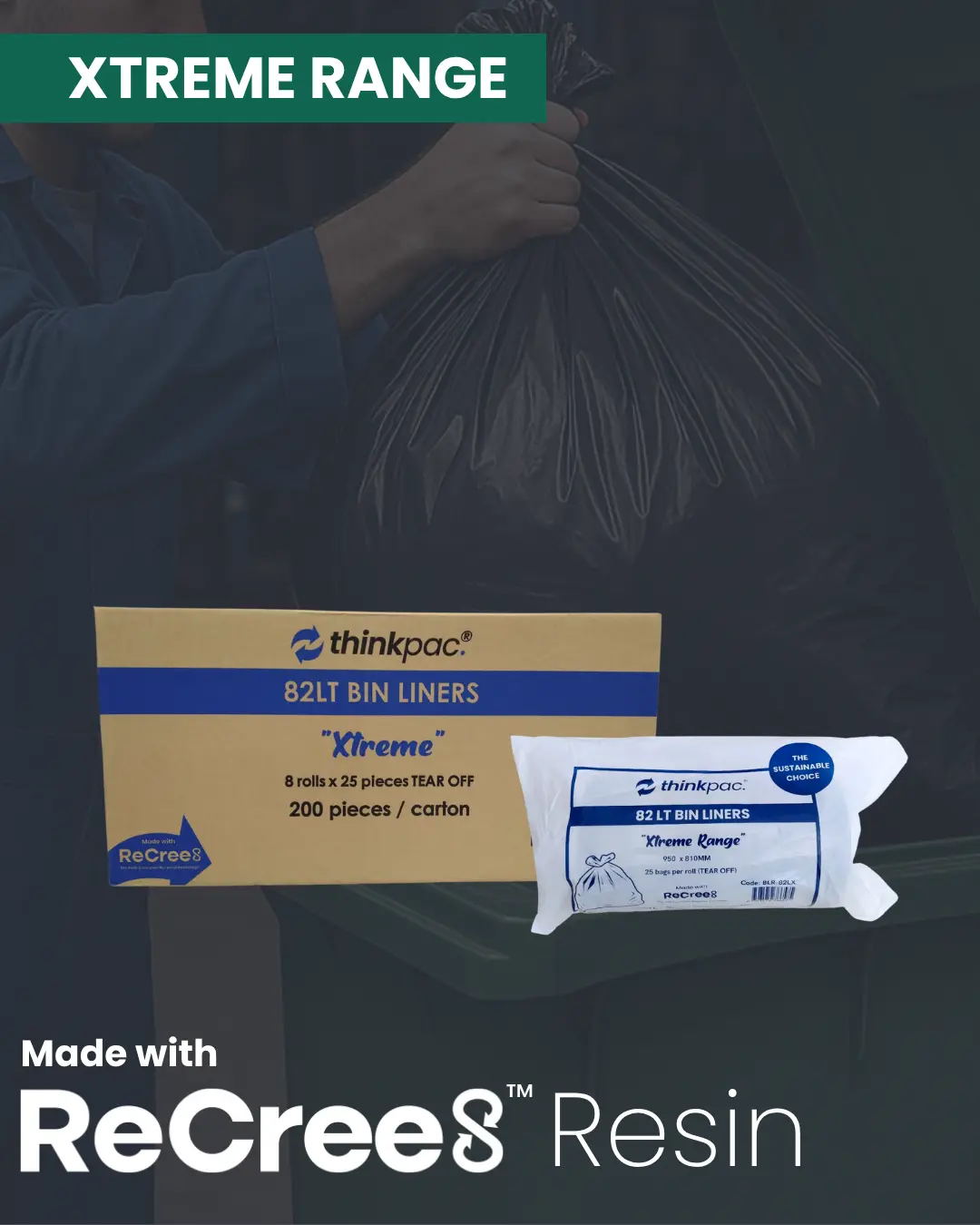 Xtreme Range extra heavy duty bin liners by thinkpac