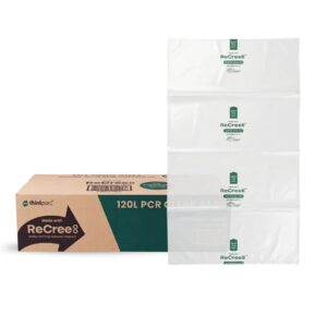 ReCree8® PCR LDPE Clear Bin Liner — 120L