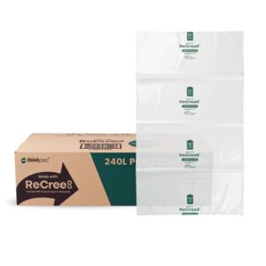 ReCree8® PCR LDPE Clear Bin Liner — 240L
